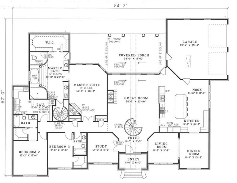 Floor Plan First Story of Contemporary Plan #153-1551